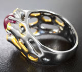 Серебряное кольцо с рубином 4,06 карата и цаворитами Серебро 925
