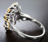 Серебряное кольцо с иолитом 2,8 карата и синими сапфирами Серебро 925
