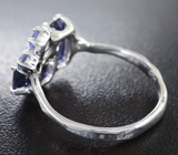 Серебряное кольцо с иолитами 2,59 карата и танзанитами Серебро 925