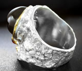Серебряное кольцо с черной шпинелью, родолитом и мозамбикским гранатом Серебро 925