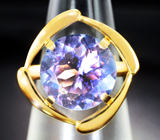 Золотое кольцо с флюоритом со сменой цвета 7,04 карата Золото