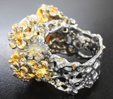 Серебряное кольцо с жемчужиной барокко и цитринами Серебро 925