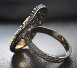 Серебряное кольцо с цитрином и диопсидами Серебро 925
