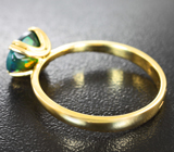 Золотое кольцо с ограненным черным опалом 1,06 карата Золото