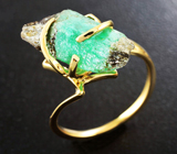 Золотое кольцо с кристаллом уральского изумруда 5,35 карата Золото
