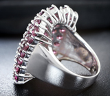 Роскошное серебряное кольцо с родолитами Серебро 925
