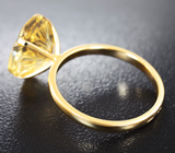 Золотое кольцо с цитрином авторской огранки 5,22 карата Золото