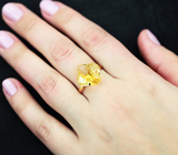 Золотое кольцо с цитрином авторской огранки 5,22 карата Золото