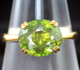 Золотое кольцо с зеленым сфеном 3,23 карата Золото