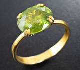 Золотое кольцо с зеленым сфеном 3,23 карата Золото