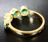 Золотое кольцо с яркими уральскими изумрудами 0,95 карата Золото