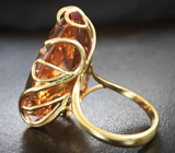 Золотое кольцо с чистейшим крупным насыщенным аметрином 27,16 карата Золото