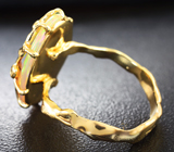 Золотое кольцо с кристаллическим эфиопским опалом 3,62 карата и бриллиантами Золото
