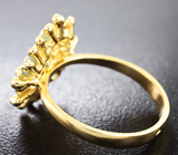Золотое кольцо с уральскими александритами 1,85 карата, гранатами с александритовым эффектом и бриллиантом Золото