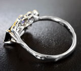 Серебряное кольцо с турмалином 1,73 карата, танзанитами и сапфирами Серебро 925