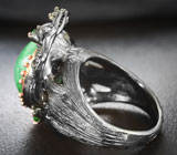 Серебряное кольцо с цоизитом и диопсидами Серебро 925