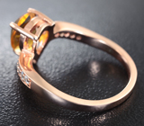 Прелестное серебряное кольцо с цитрином Серебро 925