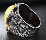 Серебряное кольцо с желтым опалом и гранатами Серебро 925