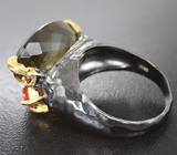 Серебряное кольцо с цитрином, карнелианом и гранатом