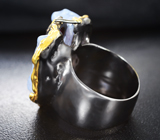 Серебряное кольцо с халцедоном ручной обработки и родолитом Серебро 925