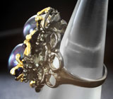Серебряное кольцо с цветным и белым жемчугом Серебро 925