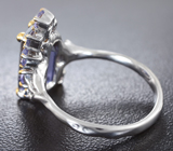 Серебряное кольцо с иолитом 2,48 карата, танзанитами и синими сапфирами Серебро 925