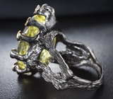 Серебряное кольцо с цитрином и гранатами Серебро 925