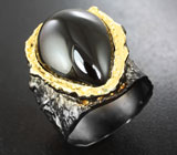 Серебряное кольцо с черной шпинелью Серебро 925