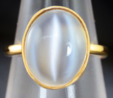 Золотое кольцо с лунным камнем с эффектом кошачьего глаза»5,51 карата Золото