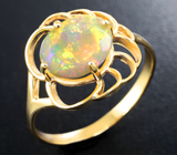 Золотое кольцо с ограненным эфиопским опалом 1,53 карата Золото