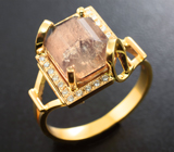 Золотое кольцо с уникальным уральским александритом 5,1 карата и бриллиантами Золото
