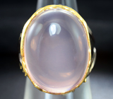 Серебряное кольцо с розовым кварцем 29+ карат и хризопразом Серебро 925