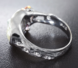 Серебряное кольцо с жемчужиной барокко, морганитом и розовым сапфиром Серебро 925