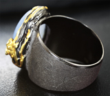 Серебряное кольцо с халцедоном и мозамбикскими гранатами