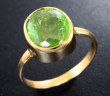 Золотое кольцо с крупным сочно-зеленым сфеном 5,13 карата Золото