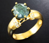 Золотое кольцо с уральским александритом 3,3 карата и бриллиантами Золото