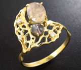 Золотое кольцо с уральскими александритами 2,23 карата и бриллиантами Золото