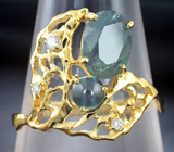 Золотое кольцо с уральскими александритами 2,23 карата и бриллиантами Золото