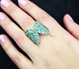 Великолепное серебряное кольцо с апатитами Серебро 925