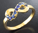 Кольцо с синими сапфирами Золото