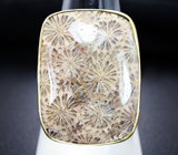 Серебряное кольцо с агатизированным кораллом Серебро 925