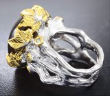 Серебряное кольцо с цитрином авторской огранки 31,4 карата и перидотами Серебро 925