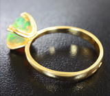Золотое кольцо с ограненным эфиопским опалом 1,73 карата Золото
