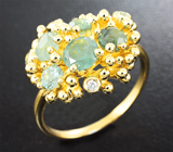 Золотое кольцо с уральскими александритами 1,91 карата и бриллиантами Золото