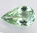 Кулон с зеленым аметистом, сапфиром и бесцветными цирконами