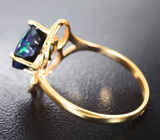 Золотое кольцо с ограненным черным опалом 2,05 карата Золото