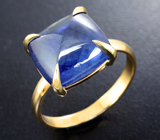 Золотое кольцо с синим сапфиром 8,28 карата Золото