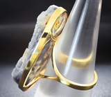 Золотое кольцо с уникальной друзой халцедона 42,25 карата Золото