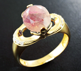 Золотое кольцо с уральским александритом 5,21 карата и бриллиантами Золото