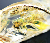 Золотой кулон с уникальным кристаллом кварца с включениями углеводородов 28,04 карата Золото